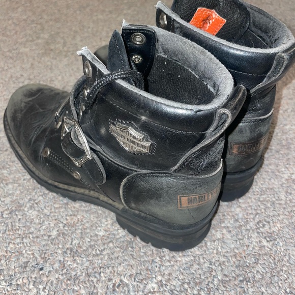 Harley-Davidson Black and Orange Boots - Picture 1 of 7